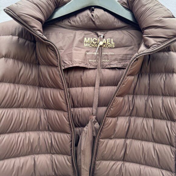 MICHAEL KORS Quilted Down Puffer Jacket Removable Hood Packable Plus 3X NWT - Picture 12 of 13